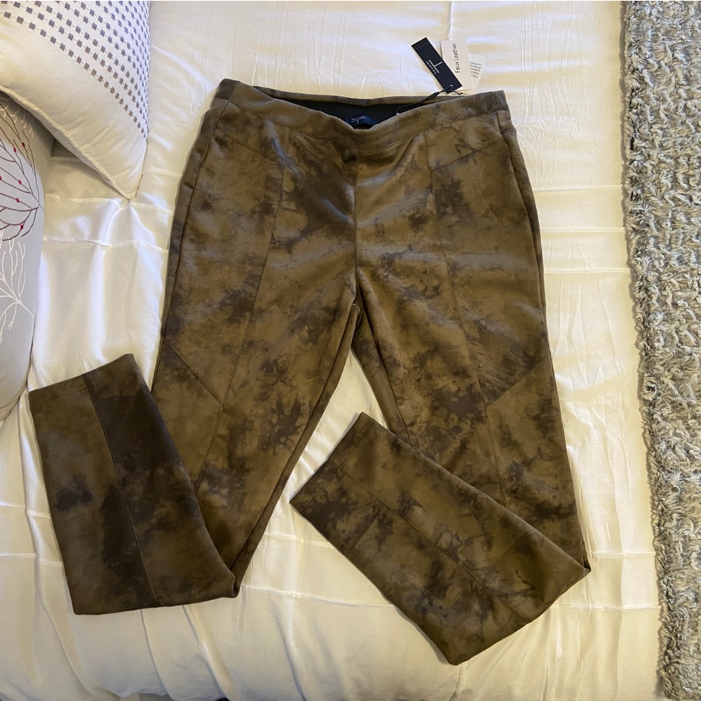 Tahari Faux Suede Stretch Skinny Pants